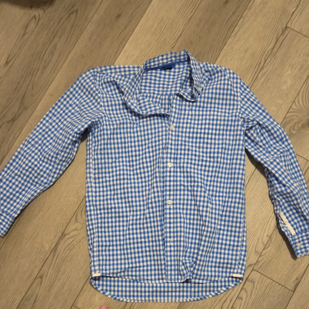 GAP Blue and White Checkered Kids Button Down Shirt